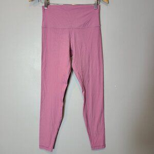 Lululemon Align Ribbed High-Rise Leggings Pant 28" Womens Sz 8 Pink Active